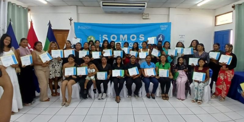 Más de 120 protagonistas reciben certificados en cursos libres y tecnológicos en Puerto Cabezas